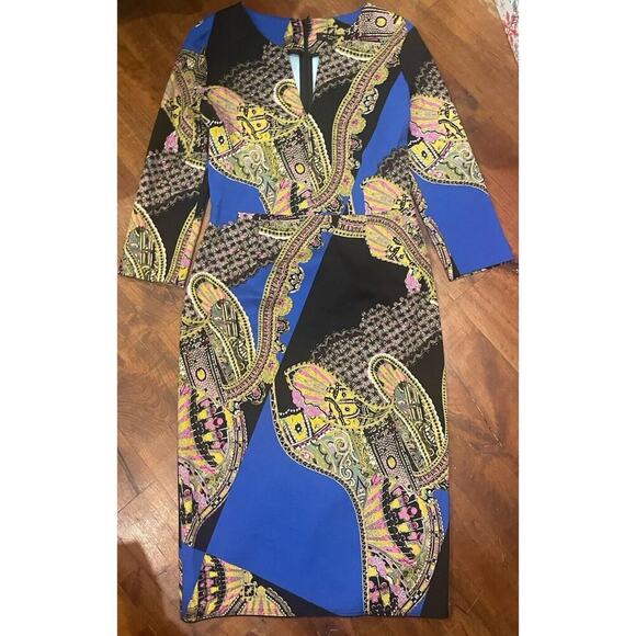 Etro Blue Paisley Dress 42 - Picture 2 of 4